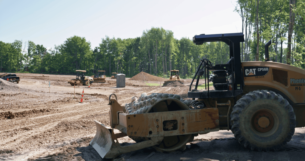 Road base and site work underway at Oakridge Estates, developed by Ford Development Corporation in Clermont County, Ohio